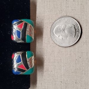 Navajo-look clip earrings
